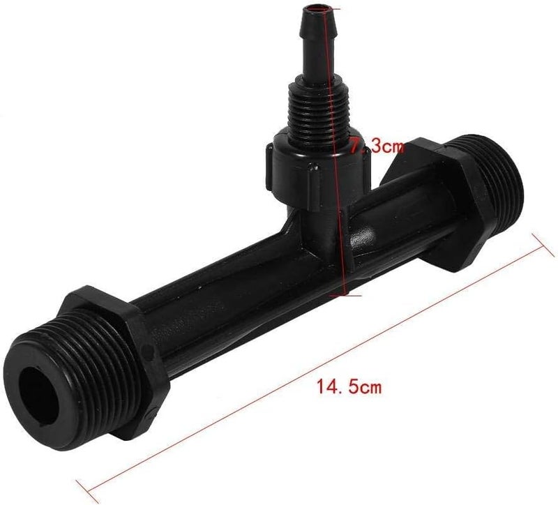 woobles Fertilizer Injector Tube, Irrigation Venturi Fertilizer Injector 1/2" 3/4” 1” Inch Agriculture Garden Fertilizer Mixer Injector Agriculture Tool Plastic Black(3/4inch) - Image 2